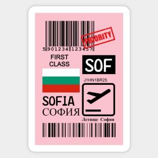 Sofia Bulgaria travel ticket Sticker